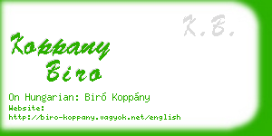 koppany biro business card