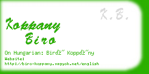 koppany biro business card